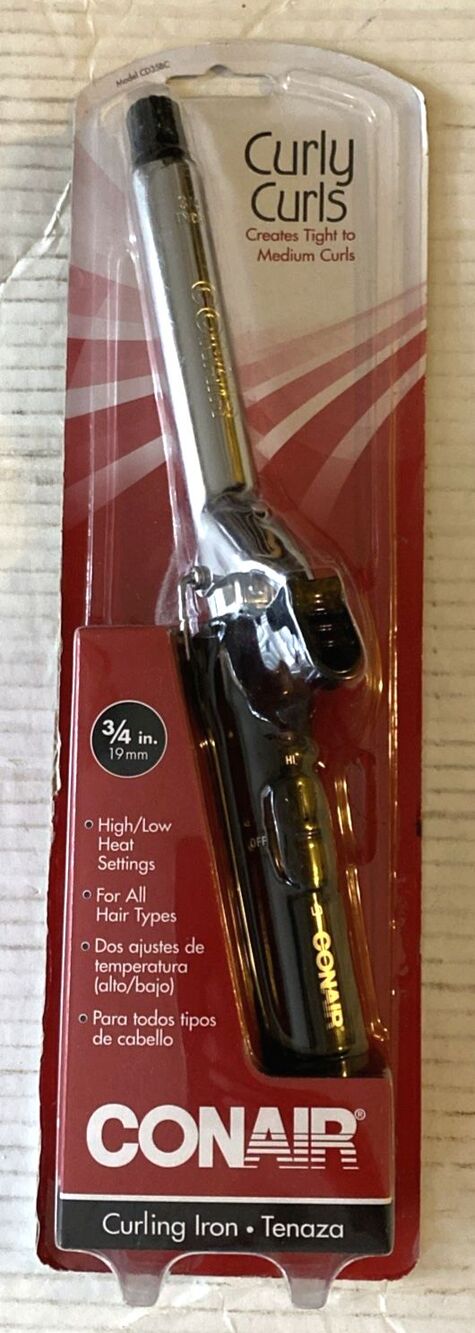 Conair Curly Curls 3/4" Curling Iron CD35BC 19mm High/Low Heat Settings NEW NIB